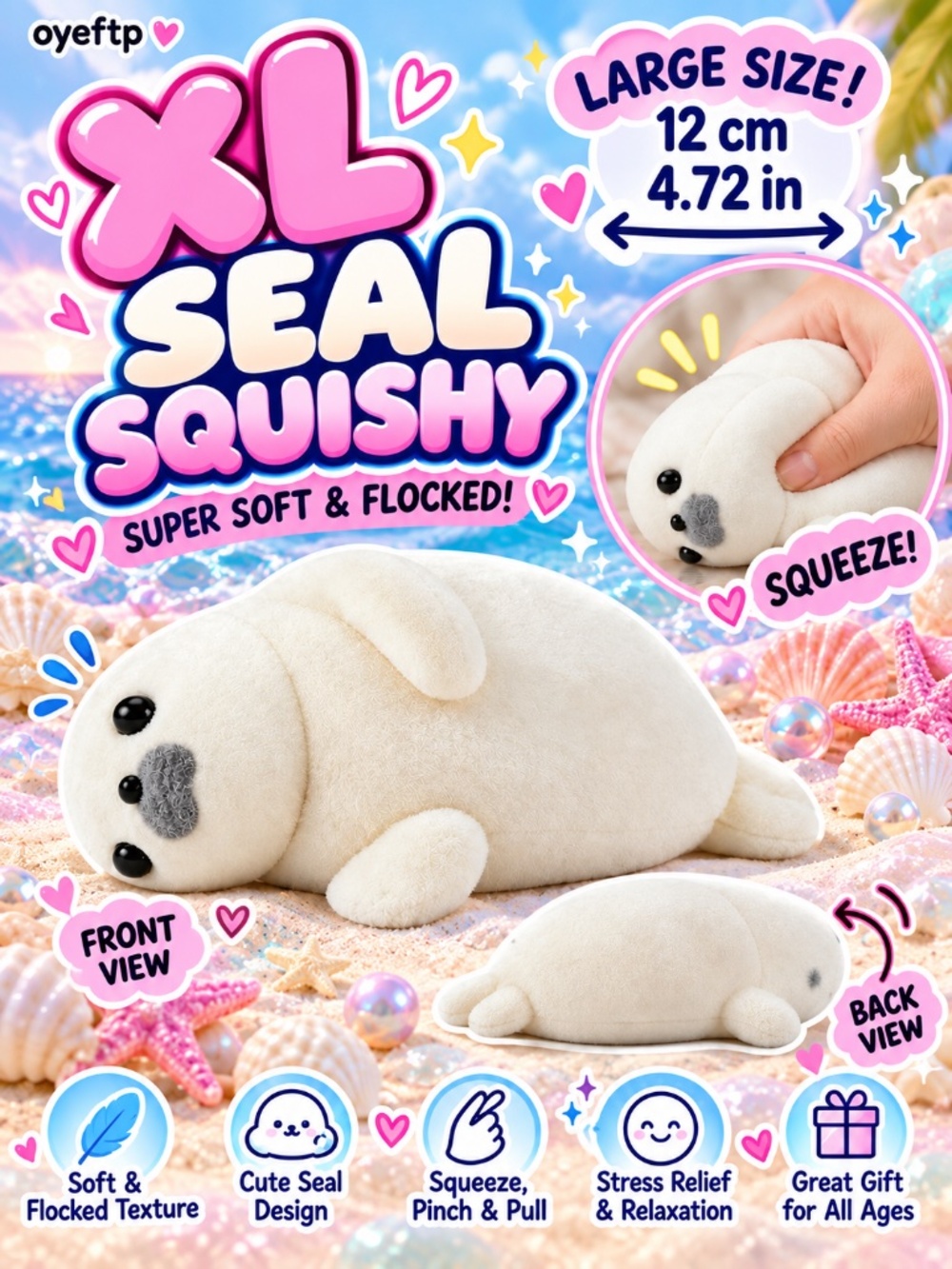 XL White Seal Squishy bu Oyeftp 🦭